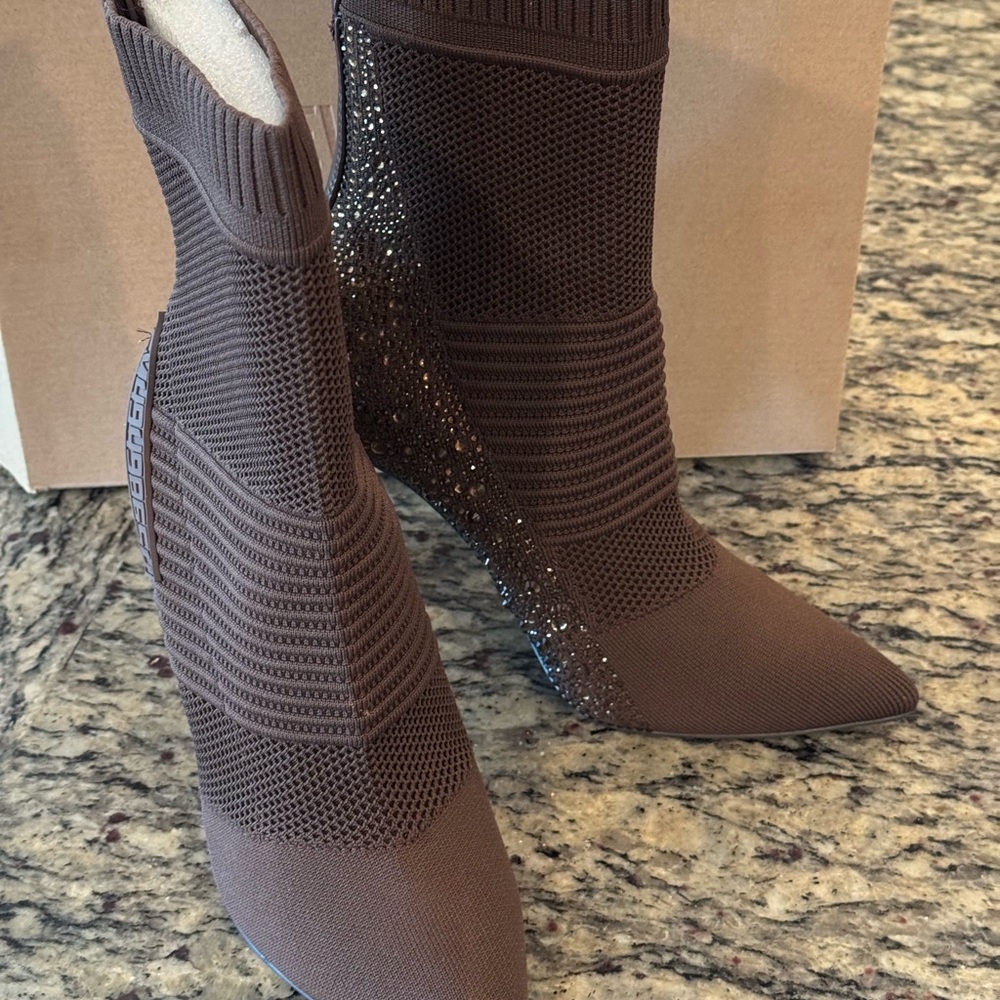 Steve Madden Brown Knit Heeled Boots
